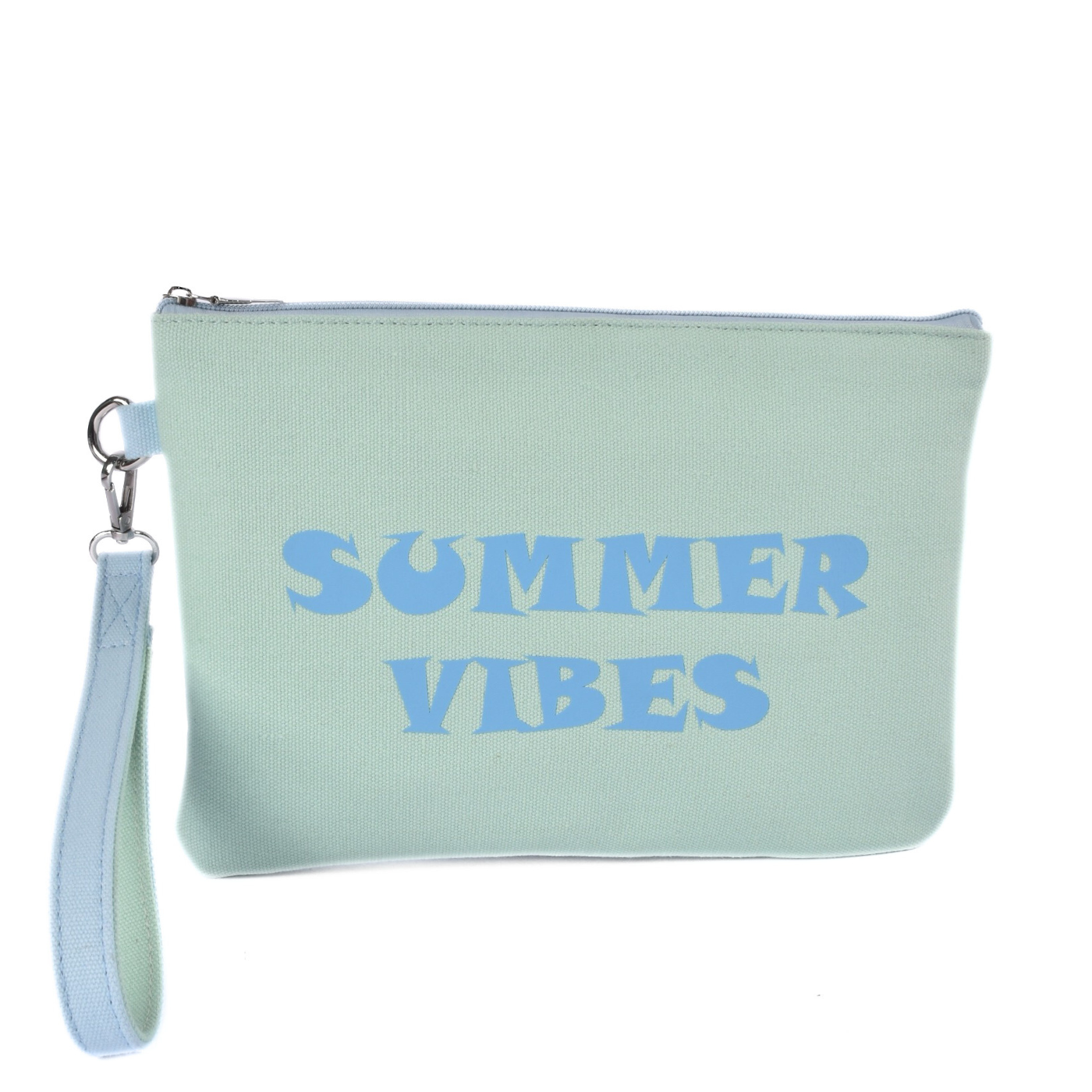 Canvas Wristlet With Colorful Summer Graphic Mint Melouk