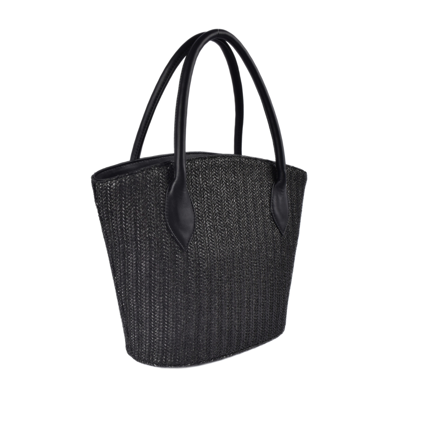 Woven Shoulder Bag With Leather Handles Melouk