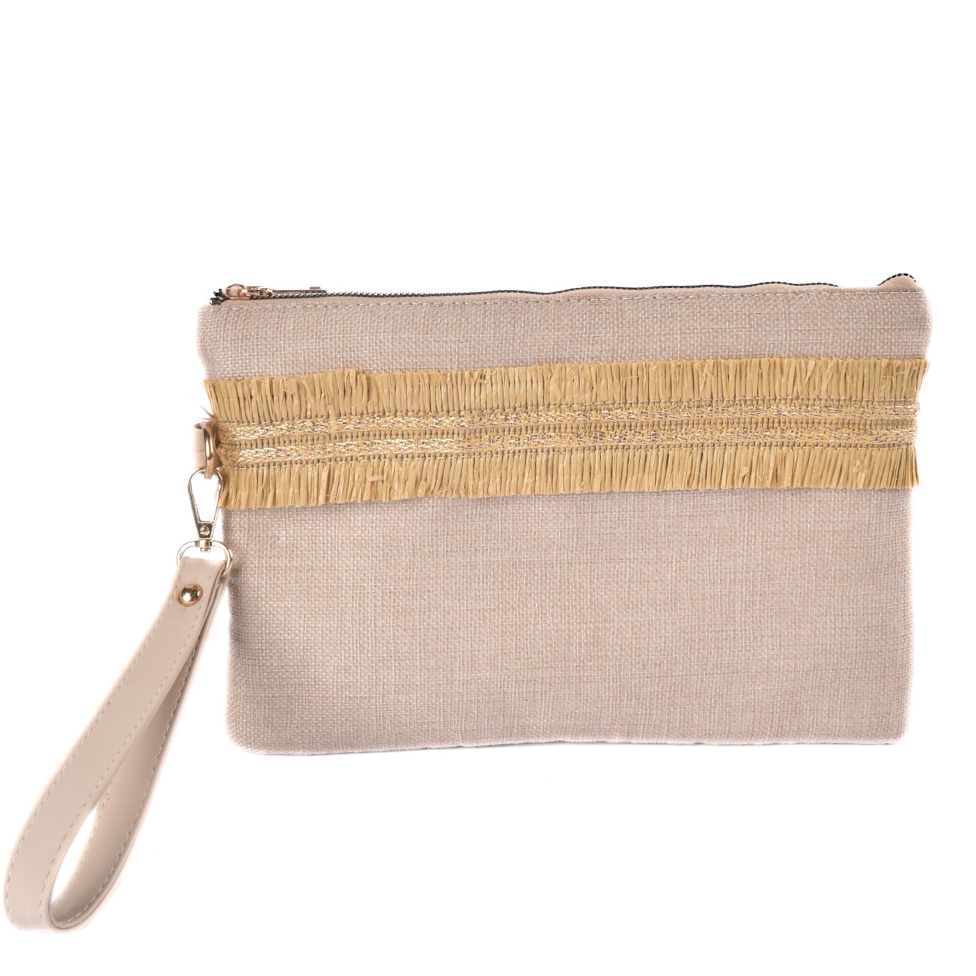 Tropical Summer Clutch With Detail Gold Melouk