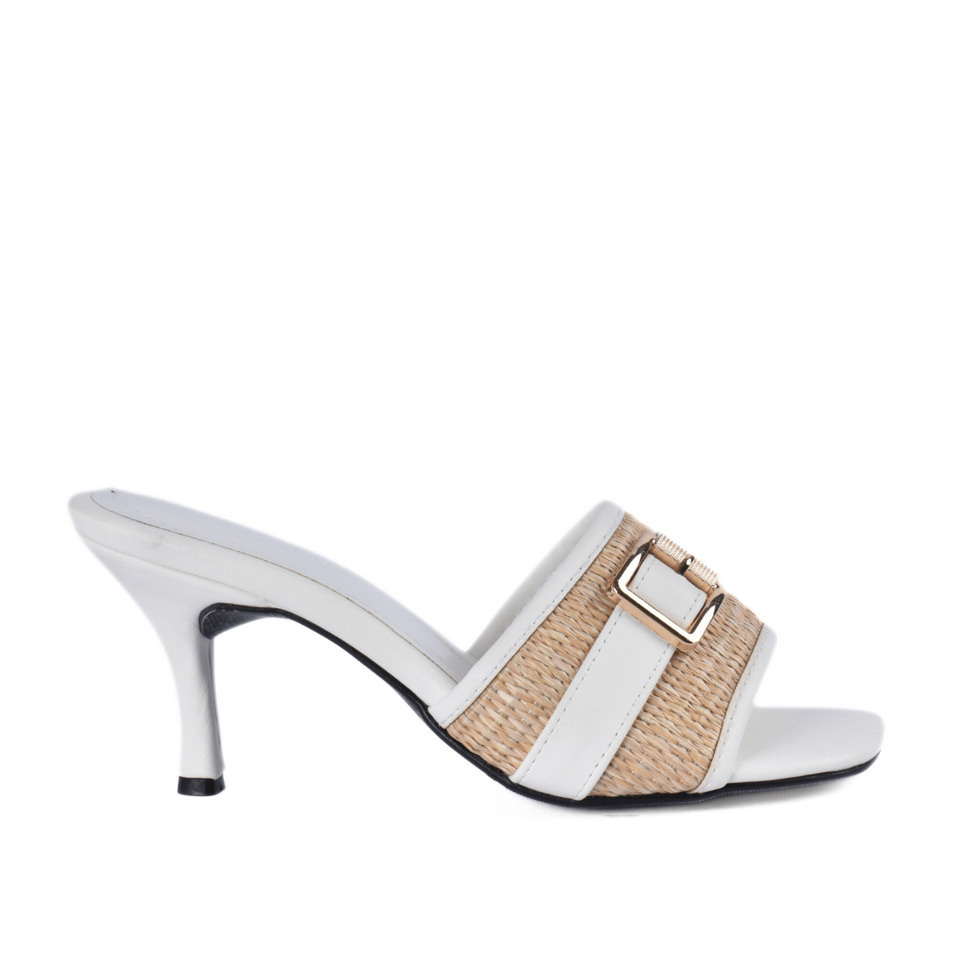 Comfortable Mid-Heel Sandals with Buckle Detail Melouk