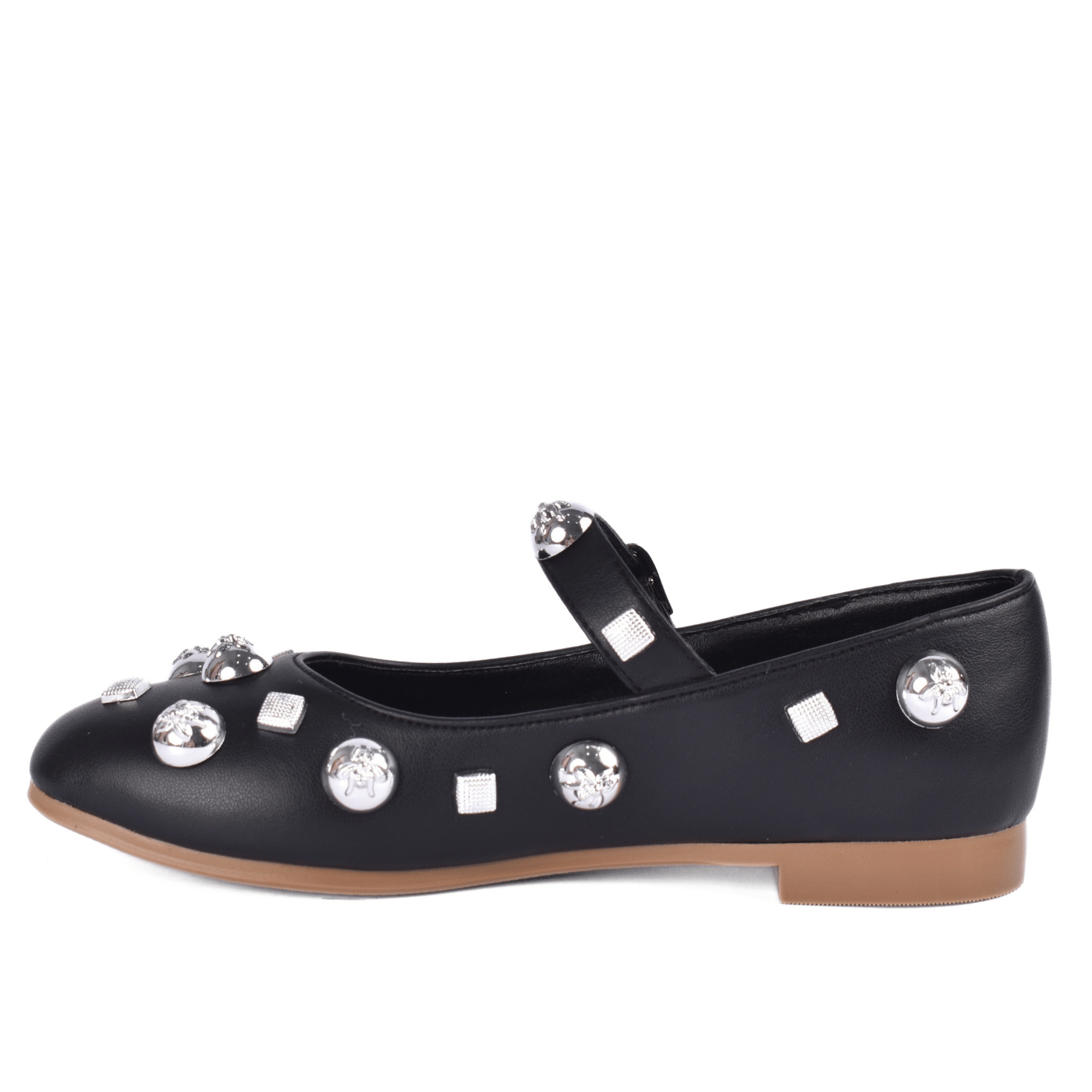 Studded Throat Slip On Leather Flats Melouk