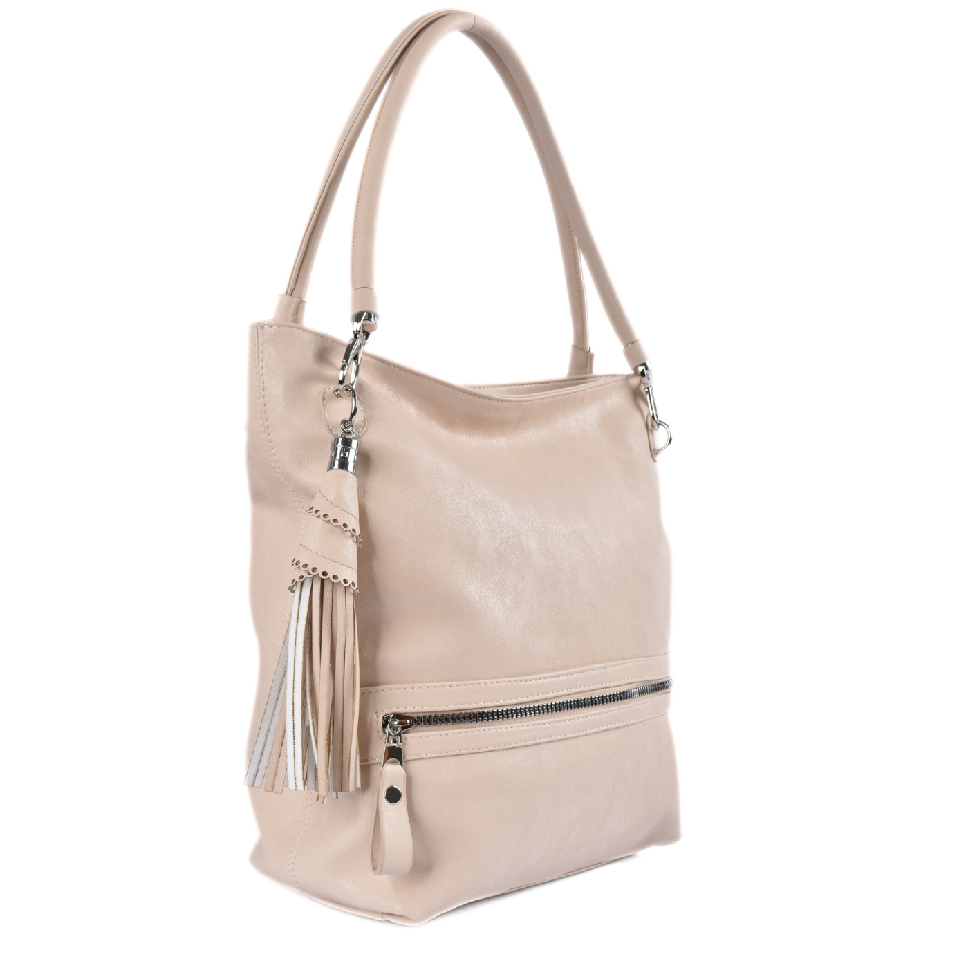Fuax Leather Shoulder Bags With Front Zip Pocket Melouk
