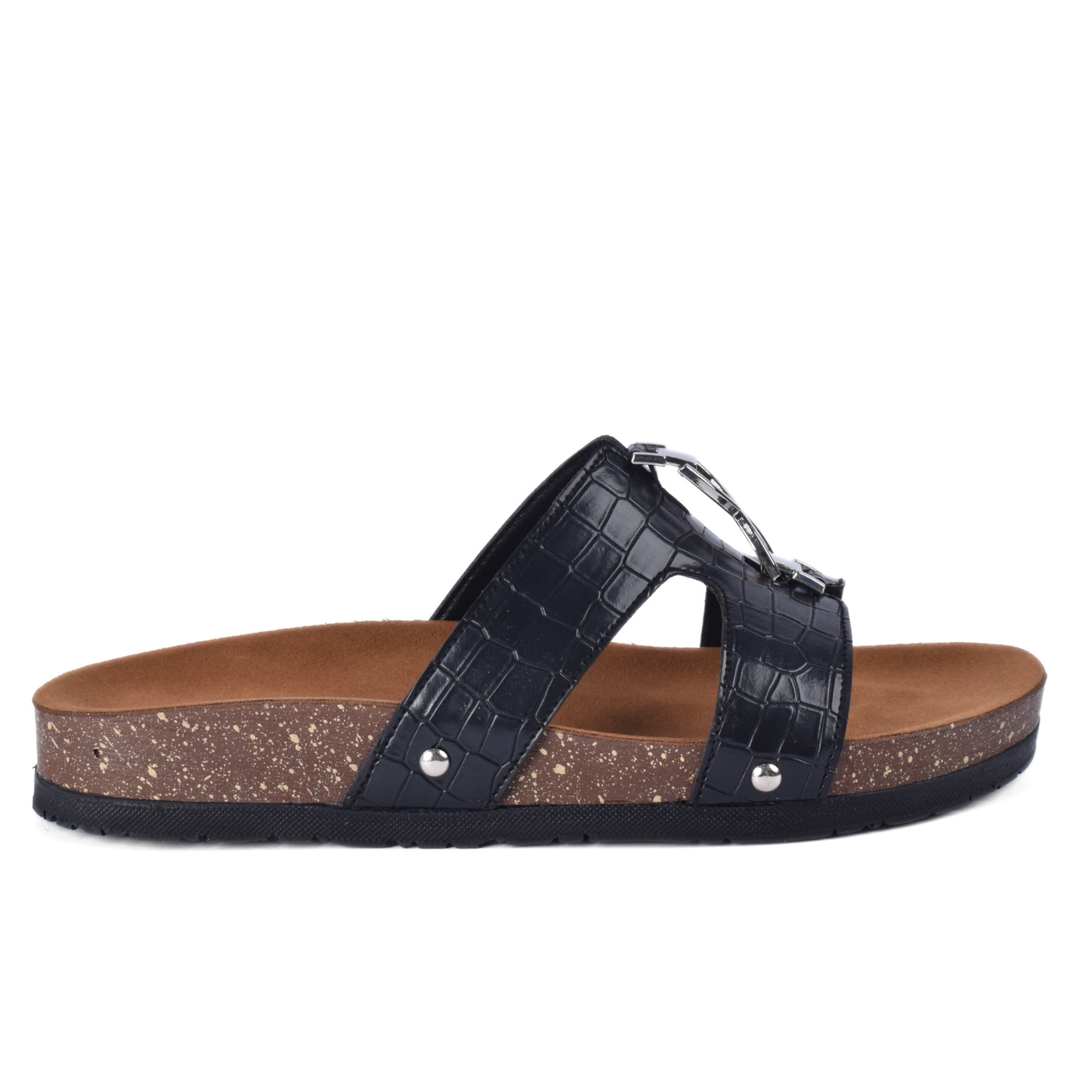 Slip-On Slippers with Chain Accent Melouk